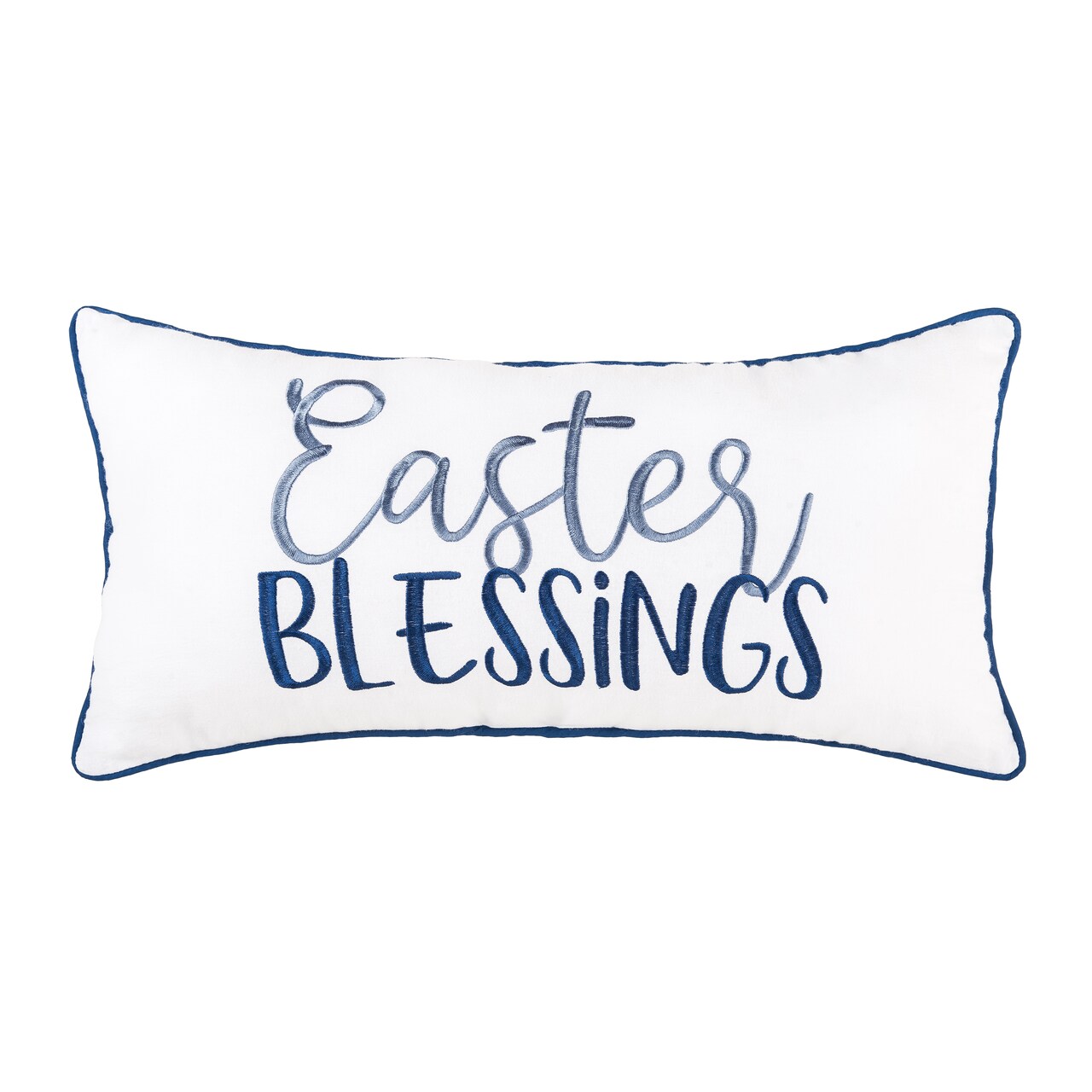 Spring "Easter Blessings" Embroidered Accent Pillow, 12" x 24"